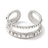304 Stainless Steel Open Cuff Ring for Women RJEW-F166-09P-02-2