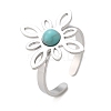 Synthetic Turquoise Finger Rings LS-RJEW-I110-02P-02-4
