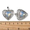 Opalite Peach Love Heart Pendants G-G158-01V-3