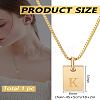 1Pc Stainless Steel Letter Rectangle Pendant Necklaces NJEW-LP0001-34K-G-2