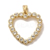 Rack Plating Brass Micro Pave Cubic Zirconia Pendants KK-U027-43G-1