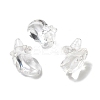 Natural Quartz Crystal Carved Half Hole Beads G-K367-02D-1