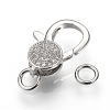 Brass Micro Pave Cubic Zirconia Lobster Claw Clasps ZIRC-S058-21P-2