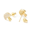 Clear Cubic Zirconia Mushroom Stud Earrings EJEW-P196-04G-2