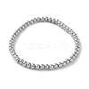 Non-Tarnish 316 Surgical Stainless Steel Round Beaded Stretch Bracelets BJEW-M305-01B-P-1