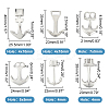 6Pcs 6 Styles 304 Stainless Steel Anchor Hook Clasps STAS-UN0050-80-4