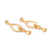 Brass Micro Pave Clear Cubic Zirconia Fold Over Clasps KK-S354-316-NF-2