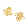 Brass Pave Cubic Zirconia Rectangle Connector Charms KK-P347-06G-4