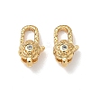 Flower Brass Micro Pave Cubic Zirconia Lobster Claw Clasps KK-Z136-22G-04-1