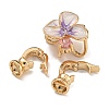 Brass Micro Pave Clear Cubic Zirconia Fold Over Clasps KK-U037-22G-02-2