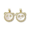 Brass Micro Pave Cubic Zirconia Pendants KK-G485-21A-G-1