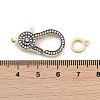 Flat Round Brass Micro Pave Clear Cubic Zirconia Lobster Claw Clasps KK-U062-26G-3