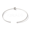 Rack Plating Brass Micro Pave Clear Cubic Zirconia Letter Open Cuff Bangles BJEW-A018-01P-Z-3