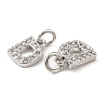 Brass Micro Pave Grade AAA Cubic Zirconia Charms LS-ZIRC-P067-11P-D-NR-3