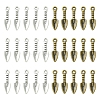 60Pcs 2 Colors Tibetan Style Alloy Pendants TIBEP-FS0001-23-3