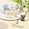 5Pcs Flocky Resin Pendants FIND-YW0009-13-5