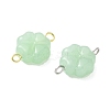 2Pcs 2 Colors Spray Painted Glass Imitation Jade Connector Charms PALLOY-JF03525-01-3