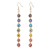 Natural Pearl & Lampwork Evil Eye Beaded Dangle Earrings & Bracelet SJEW-JS01260-4