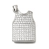 Brass Micro Pave Clear Cubic Zirconia Pendants CU-CBA108A-10P-1