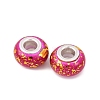 Opaque Resin Rondelle European Beads RESI-Z046-01F-2