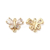 Brass Clear Cubic Zirconia Connector Charms KK-M233-53G-1