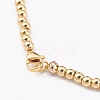 Brass Beaded Necklaces & Glass Pendant Necklaces Set NJEW-JN03335-02-5
