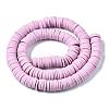 Flat Round Handmade Polymer Clay Beads CLAY-R067-10mm-26-3