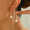 Elegant Stainless Steel Pearl Hoop Earrings VY6984-1