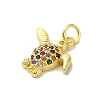 Real 18K Gold Plated Brass Pave Colorful Cubic Zirconia Pendants KK-M283-07E-02-2