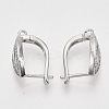 Brass Micro Pave Cubic Zirconia Hoop Earring Findings with Latch Back Closure X-KK-T048-023P-NF-2