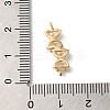 Brass Pave Clear Glass Connector Charms KK-C062-080G-3