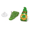 Saint Patrick's Day Theme Acrylic & 304 Stainless Steel Stud Earring for Women Men EJEW-H112-01E-2