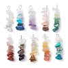 10Pcs 10 Styles Gradient Color Mixed Gemstone Chip Beaded Pendants PALLOY-JF02790-1