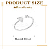 1Pc Letter Brass Rhinestone Open Cuff Rings for Women AJEW-LP0004-47Z-S-2
