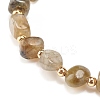 Natural Labradorite Round Beaded Stretch Bracelet BJEW-JB08197-06-5