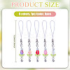 5Pcs Lampwork & Glass Pearl Mobile Straps HJEW-CA00042-2