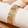 Religion Theme 304 Stainless Steel Cuff Bangles for Women BJEW-Q011-01G-1