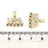 Brass Micro Pave Cubic Zirconia Pendants KK-H206-13G-3