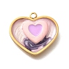 304 Stainless Steel Enamel Pendants LS-STAS-Q347-01G-B-1