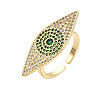 Cubic Zirconia Horse Eye Open Cuff Ring RJEW-N037-014B-3