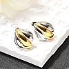 304 Stainless Steel Two Tone Stud Earrings EJEW-F355-04GP-02-4