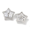 Rack Plating Brass Micro Pave Clear Cubic Zirconia Buttons KK-K293-19P-2