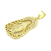 Rack Plating Brass Micro Pave Clear Cubic Zirconia Pendants KK-B091-21G-01-2