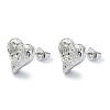Brass Heart Stud Earrings for Valentine's Day EJEW-Q780-09P-1