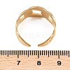 Ion Plating(IP) 304 Stainless Steel Curb Chain Shape Cuff Ring for Women RJEW-C025-31G-2