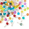 90Pcs 15 Styles Alloy Glass Pendants PALLOY-TA00166-3