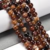 Natural Striped Agate/Banded Agate Beads Strands G-B079-A05-03C-1