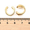 Brass Micro Pave Clear Cubic Zirconia Cuff Earrings EJEW-F370-26G-5