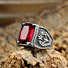 316L Stainless Steel & Cubic Zirconia Men's Vintage Carved Finger Rings FS-WG82D33-01-1