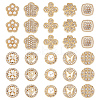 40Pcs 10 Style 1-Hole Alloy Enamel & Rhinestone Shank Buttons BUTT-PH0001-25-1